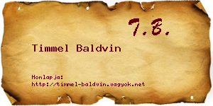 Timmel Baldvin névjegykártya